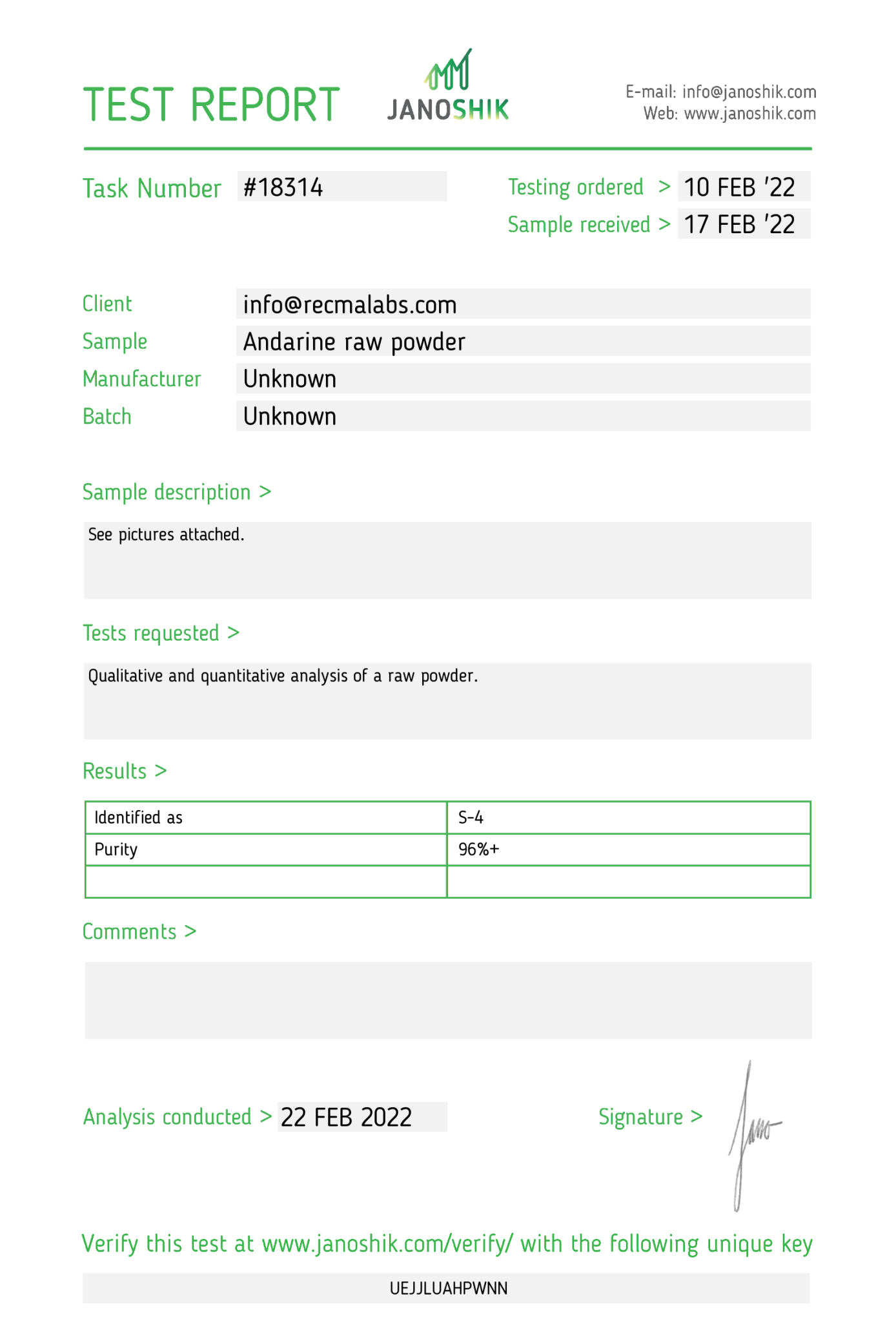 ANDARINE (S4) Powder, 1gr - Recma Labs