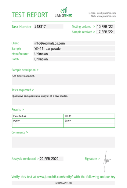 YK-11 – Solution, 300mg (10mg/mL) - Recma Labs